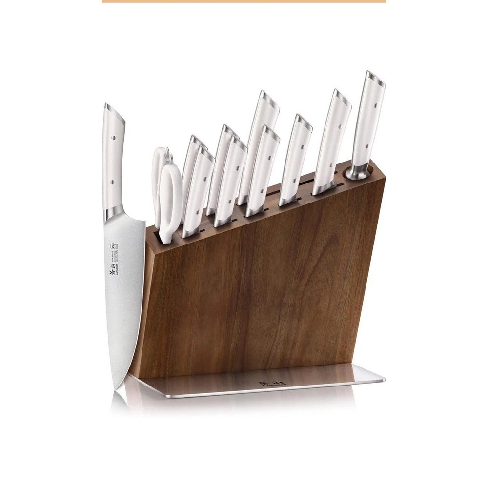 Cangshan HELENA 12-Piece German Steel Forged HUA Knife Block Set White BRAND NEW